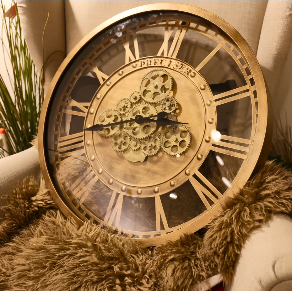 Preciser Metal Art Stainless Peacock Wall Clock Classical Vintage Wall Clock