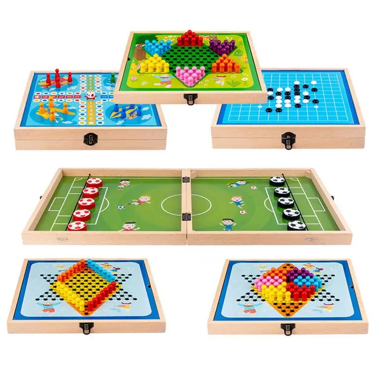  4 в 1 деревянные Летающие шахматы Kroner настольная двойная головоломка игра родитель-ребенок Интерактивная игрушка