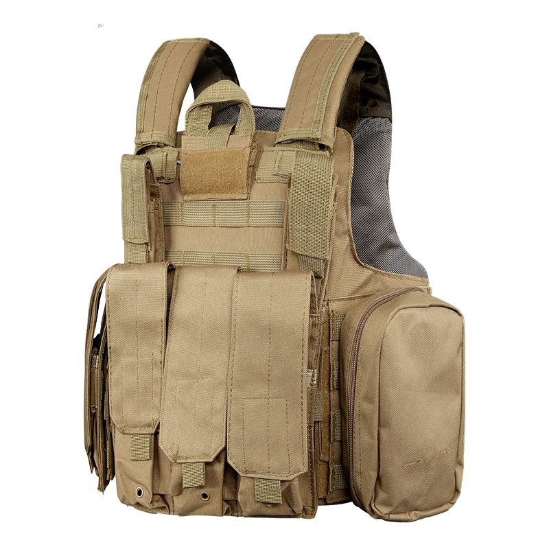XINXING Khaki Molle Tactical Vest Modular Plate Carrier Nylon