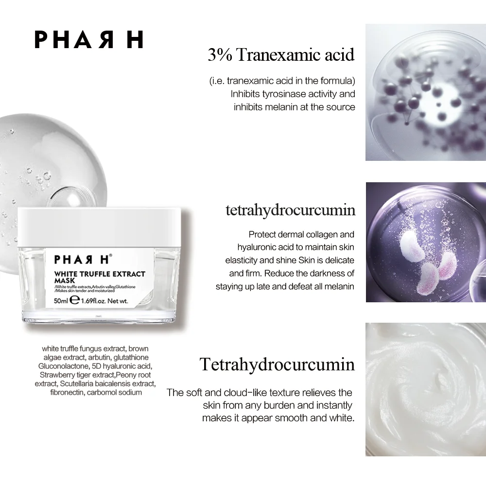 Skin Jili customized wholesale skin care mask natural plant fruit extract white truffle moisturizing beauty whitening mask