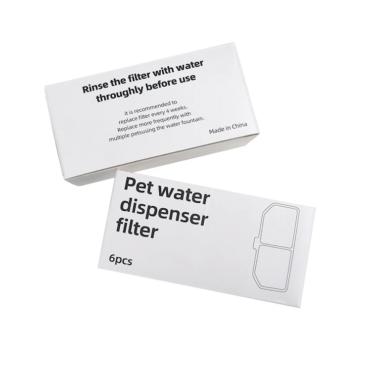 6 Pcs/Box 3L Pet Automatic Water Fountain Replacement Filter Element Activated Carbon Cotton Filters Cat Fountain Filter Sets