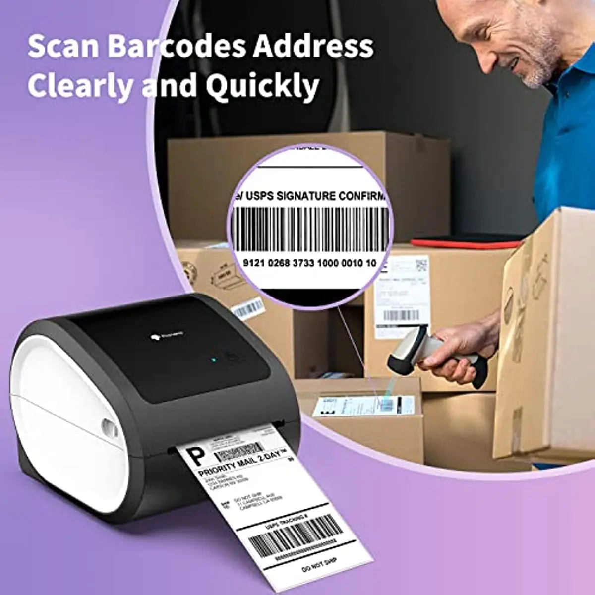 High Quality phomemo  D520 Portable 4*6 inch Shipping Label barcode Printer 110mm High Speed Barcode Sticker Printer