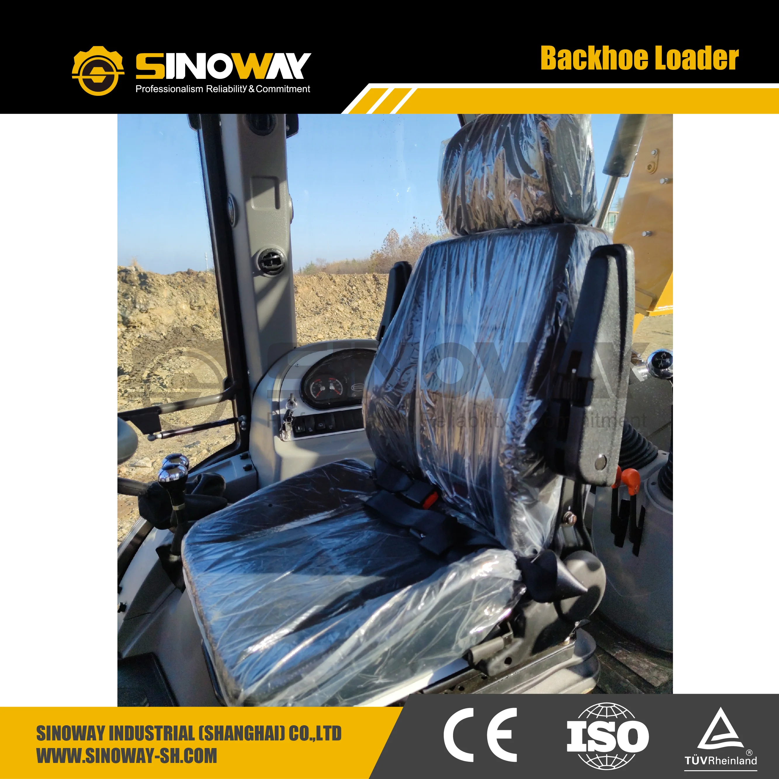 The same size big front and rear tires Backhoe Loader with 6-in-1 multifunctional loading bucket for sale