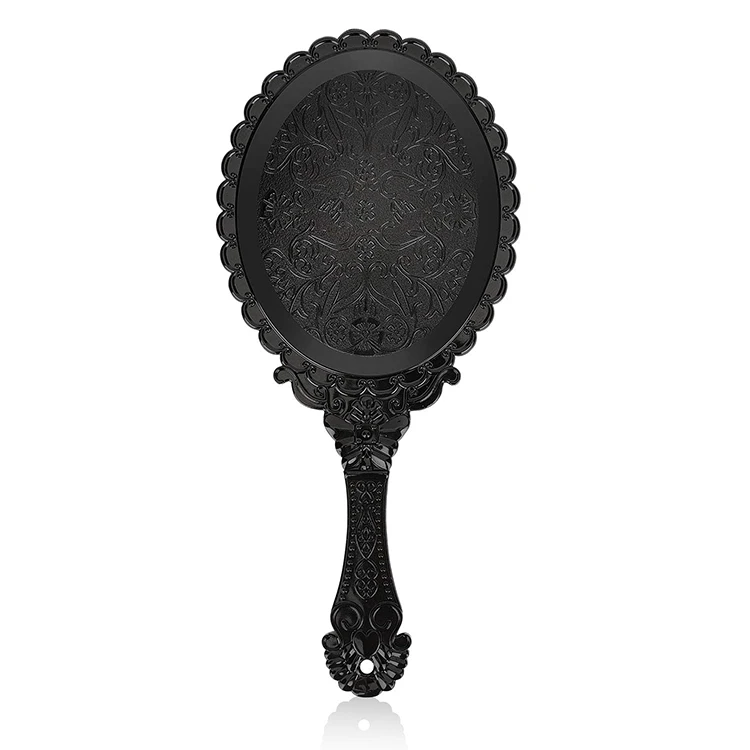 Wholesale Cosmetic Tools Single Sided Plastic Handle vintage Hand Held Makeup Mirror