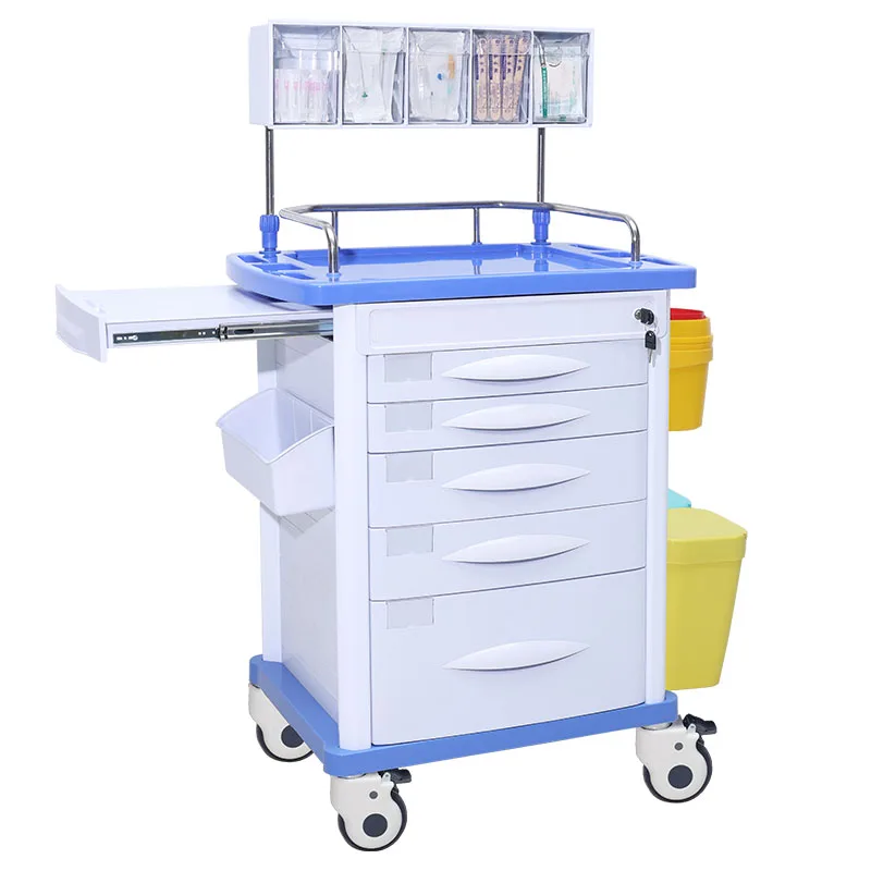 MT MEDICAL Hospital high quality  mobile medicine trolley  wheels and drawers Clinic hot selling cart