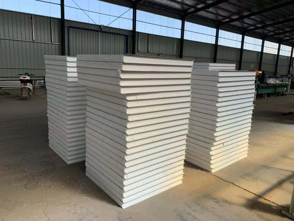 Prefabricated metal construction building materials EPS sandwich wall panel for sale