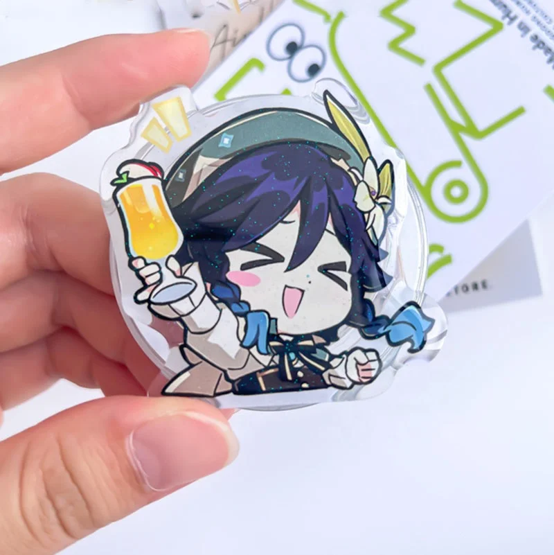 Factory Custom Transparent Epoxy Acrylic Mobile Phone Grip Cartoon Anime Pop Sockets Phone Holders Stand