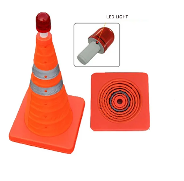 Driving Construction Cones Reflective Strips Orange 4 Pack 28 Inch Collapsible Traffic Cones