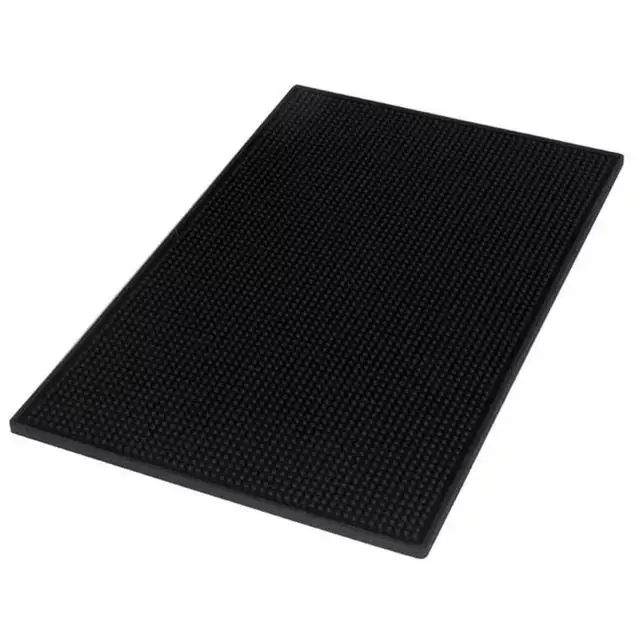 Custom Personalized rubber cup anti-slip runner service spill silicone tamping mat coaster beer black coffee rubber bar mat