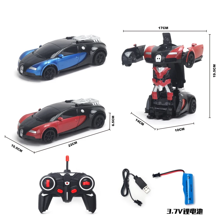 juguetes para ninos 1:18 Remote Control Car Transforming Robot One Button Transformation Toy Car Robots for kids