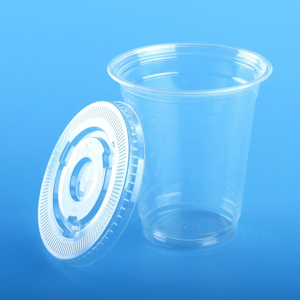 Compostable PLA  Coated  Clear Cold Drinking Cup with Dome Lid