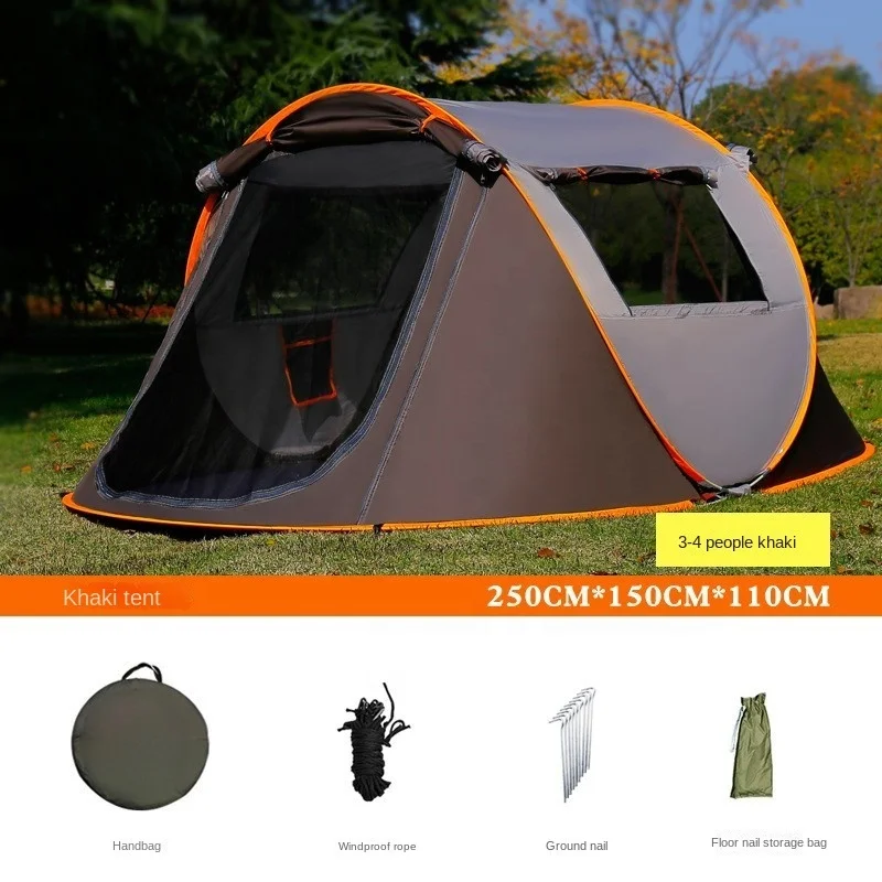 wholesale camping pop-up tent automatic easy-to-put-up tent outdoor folding portable rainproof throwing tent beach camping