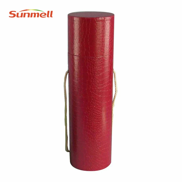 Custom Color Printing Drinkware Roll Edge Wine Glasses Packaging Round Paper Gift Tube With Lid  Silver Foil Glass Pattern