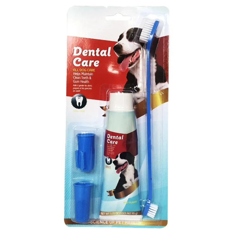 Pet Dog Toothpaste and toothbrush set pet toothpaste Dog Finger Brush Cleaning