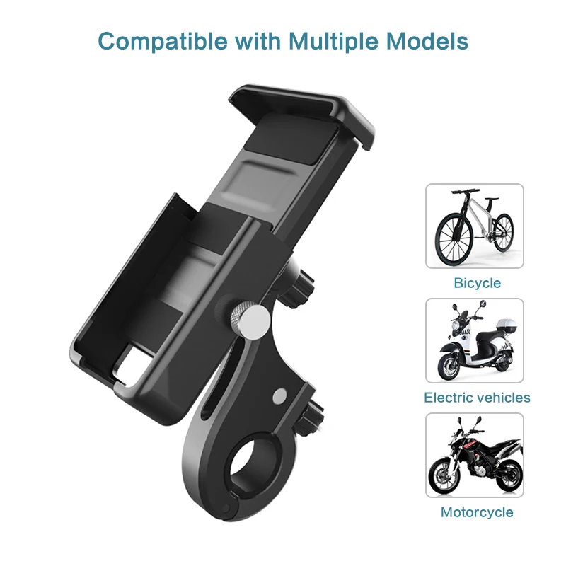 360 Rotatable Bike Mobile Phone Holder Aluminum Alloy Adjustable Bicycle Holder Non-slip MTB Phone Mount Stand Cycling Bracket