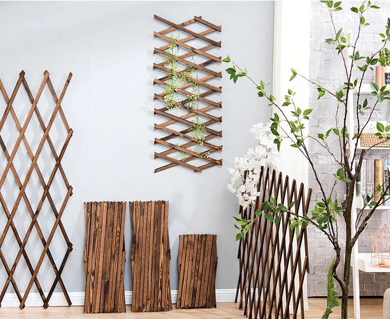 Bamboo wood multi-layer indoor hanging basket multi-fence climbing rattan frame flower vine shelf