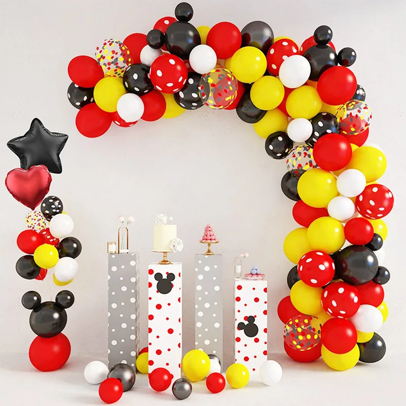 Red Cartoon Theme Balloon Chain Set Birthday Layout Family Party Scene Decoration Baby Week Background Wall Balloon Set