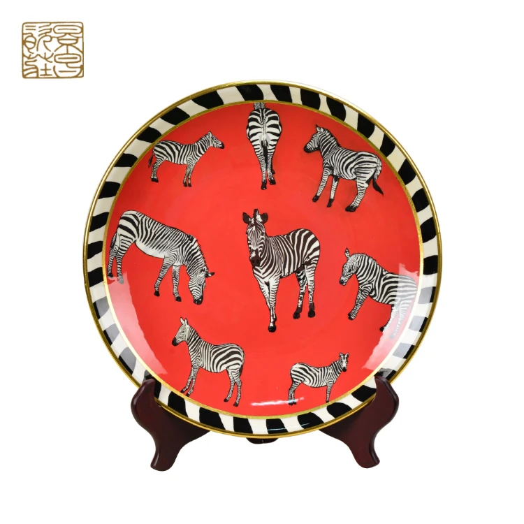 Ручная роспись художественная декоративная Античная неглазурованная фарфоровая тарелка