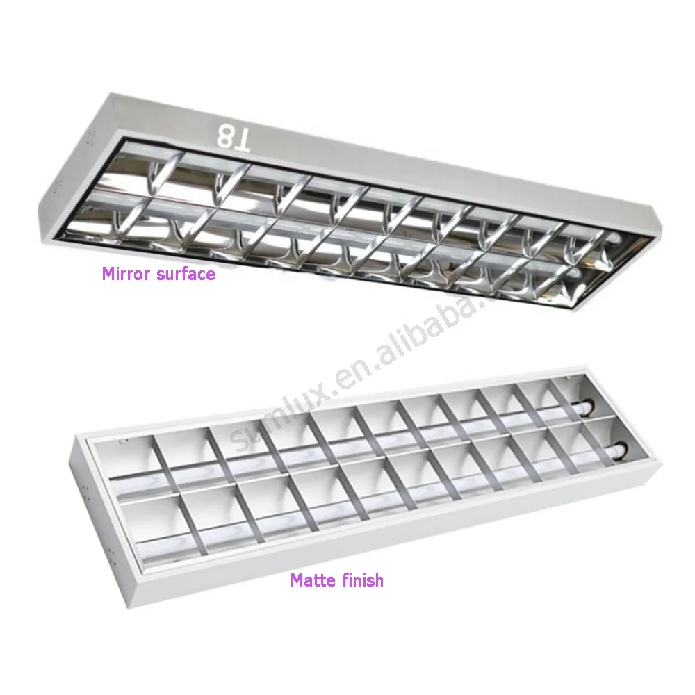 4 фута металлическая решетка 30x120 см алюминиевый отражатель 1 2 м потолочная офисная 2x36 Вт 2x40 t8 светильник