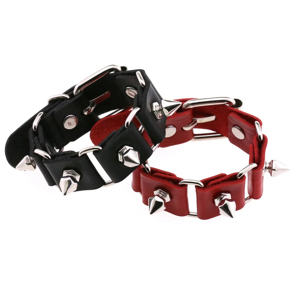 Spiked Rivet Bracelet Punk Harajuku Creative PU Leather Splicing Connection Bracelet
