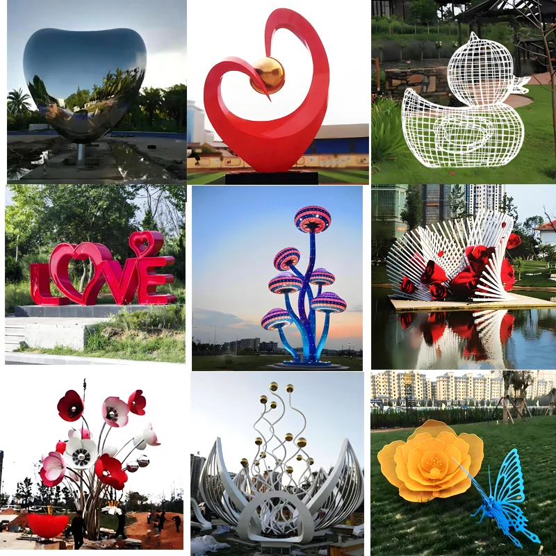 Large Outdoor Custom Mirror Polished Stainless Steel Jumping Elk Sculpture Deer Statue