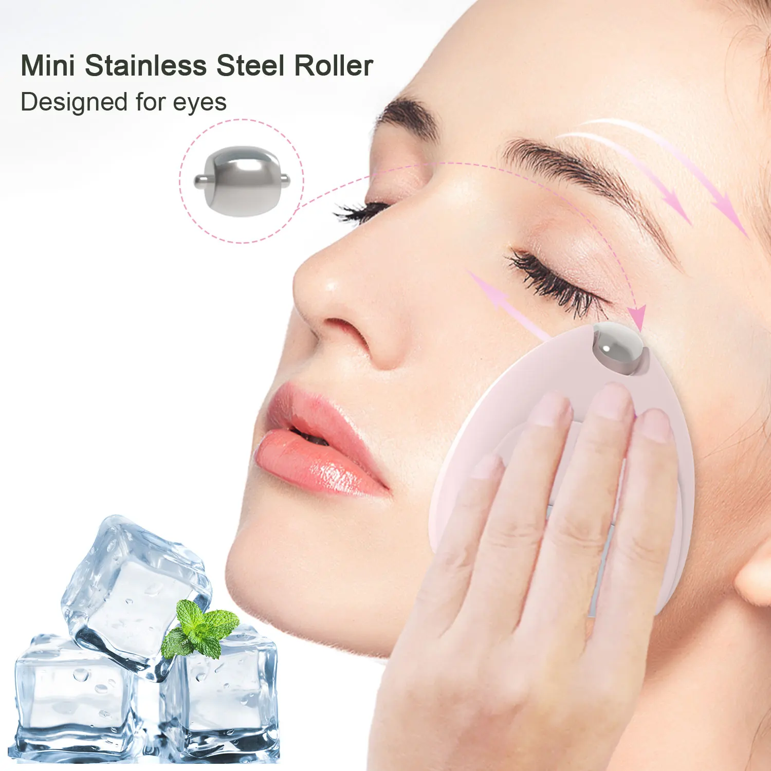 Mini Face Eye Massager Stainless Steel Roller Facial Skin Care Puffness Relief Ice Cube Roller For Face