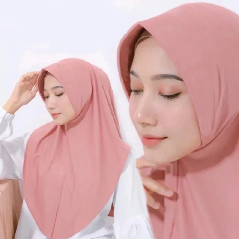 Adult Malaysian Ready to Wear Turban Jilbab Khimar Crystal Hemp Plain Ladies Muslim Women Premium Kerudung Instant Hijabs