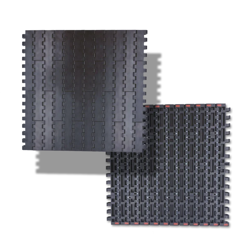 Flat top straight running plastic modular belt for beverage and can conveyor