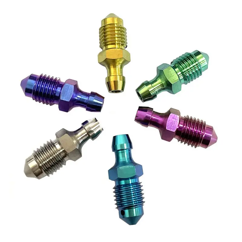 Gr5 M10 Titanium Motorcycle Front Brake Caliper Bleed Nipple Bolts Kit