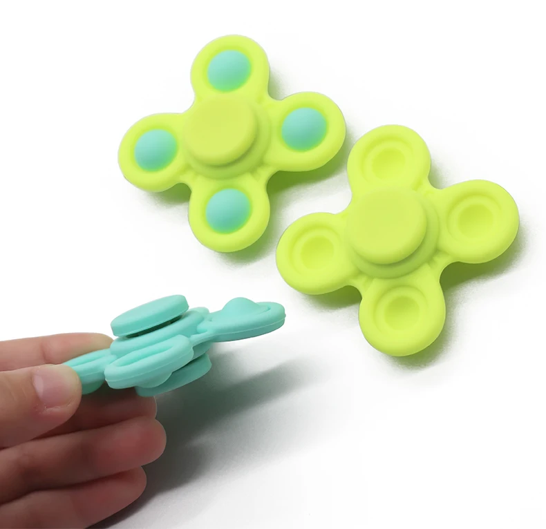 Unisex Children Relieve ADHD Fidget Toys Mix Colorful Silicone Food Grade Relieve Anxiety Fidget Spinner Toy