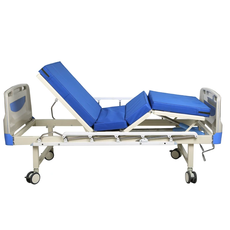 Bestseller Good Price Hospital Furniture Manufacturers Two Cranks Manual Medical Bed With 2 Functions