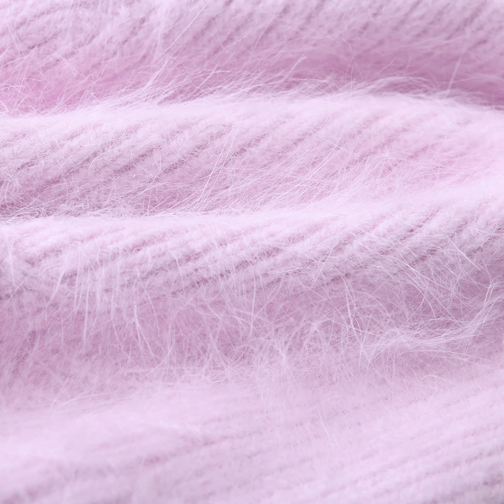 Womens Winter Beanie Hats Warm Skull Soft Stretch Solid Color Wholesale Thick Warm Long Angora Wool Knit Winter Beanie Luxury