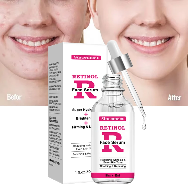 Private Label Vitamin C Serum Liquid Anti-Aging Face Whitening Retinol Serum For Anti Wrinkles Dark Circles