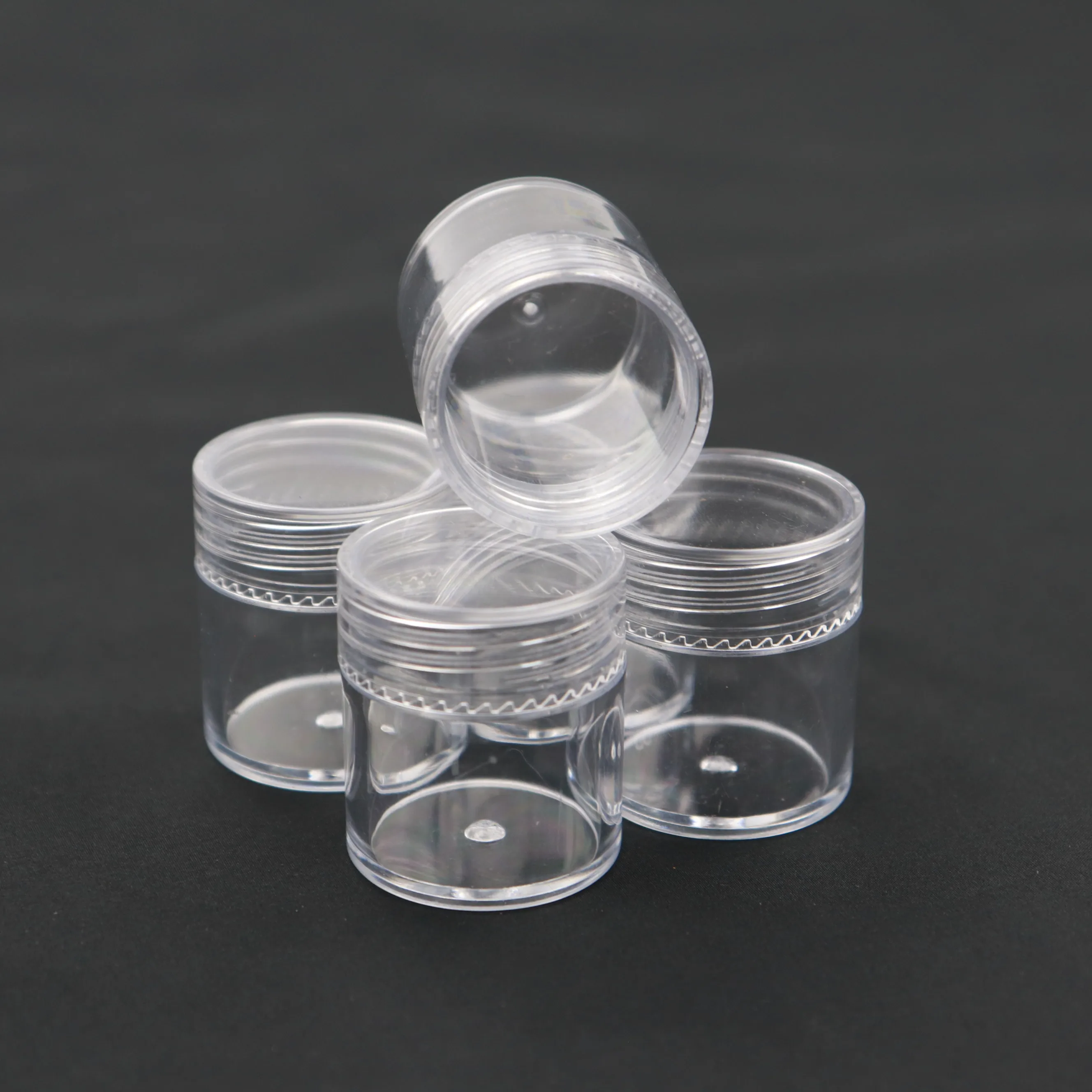 5g 10g 15g 10ml black Cosmetic Container Customized PS plastic Containers 3g15g 20gclear small cosmetic plastic empty cr
