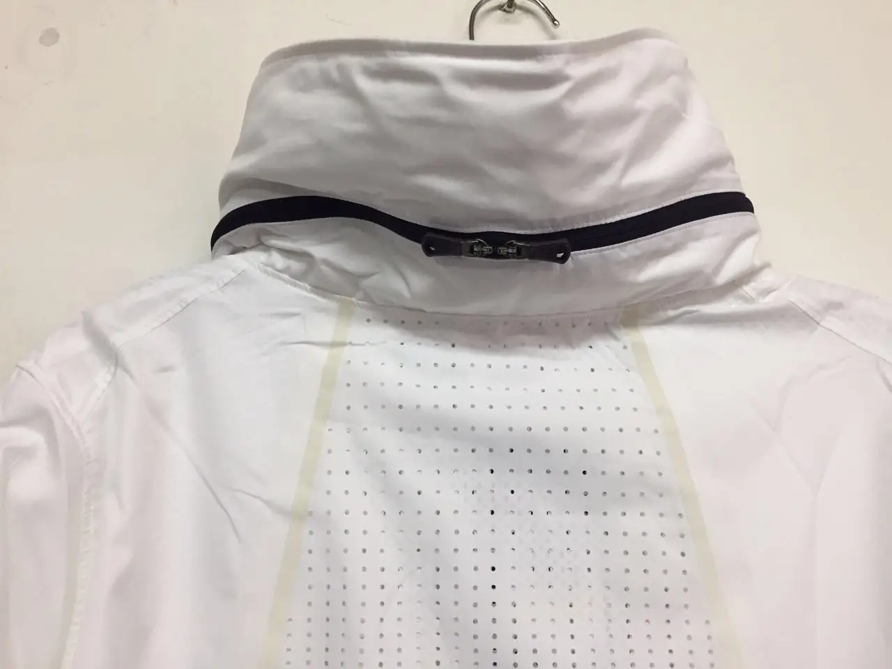 
100% poly pearly lustre water proof jacket laser cut laser boring hole quilted jacket reflective tape contrast quilted jacket 