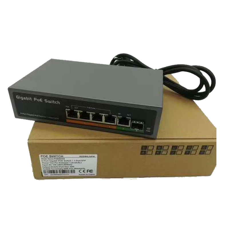  Сетевой коммутатор высокого качества гигабитный 4 порта 10/100/1000 м POE для IP-камеры источник питания