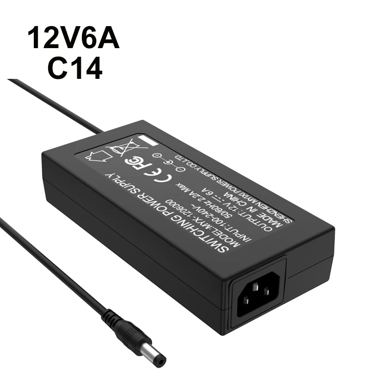 72w desktop adapter 15v 4.8a ac dc power adaptor 12v 6a switching power supply