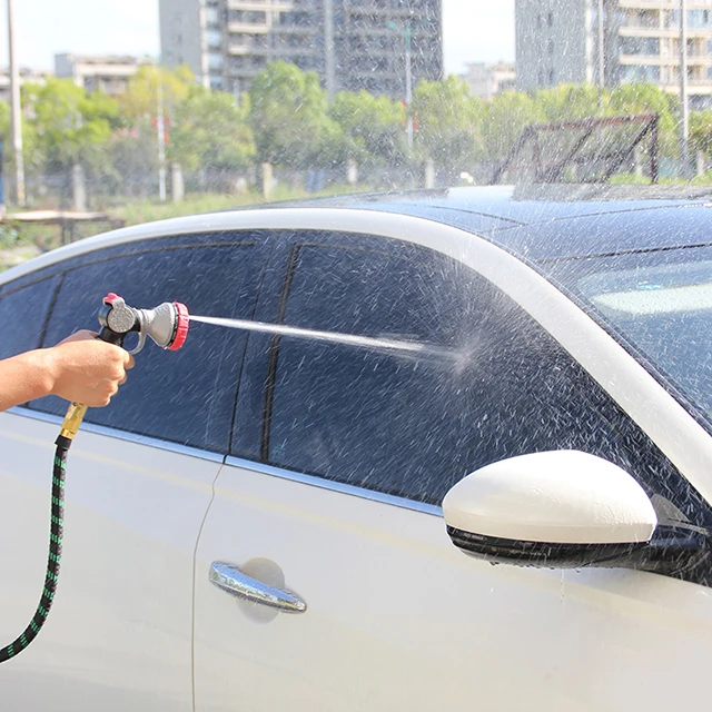 2024 New 10 Spray Patterns Garden Aluminum Water Gun Garden Hose Nozzle Sprayer With Portable Handle