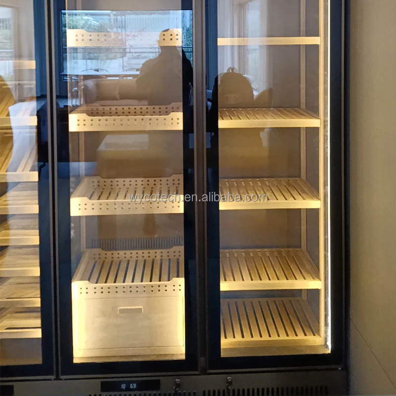 Customized Size Free-standing or Built-in Installation Cigar Humidor Electric Cooling Wine Cigar Humidor Room Fridge Cooler
