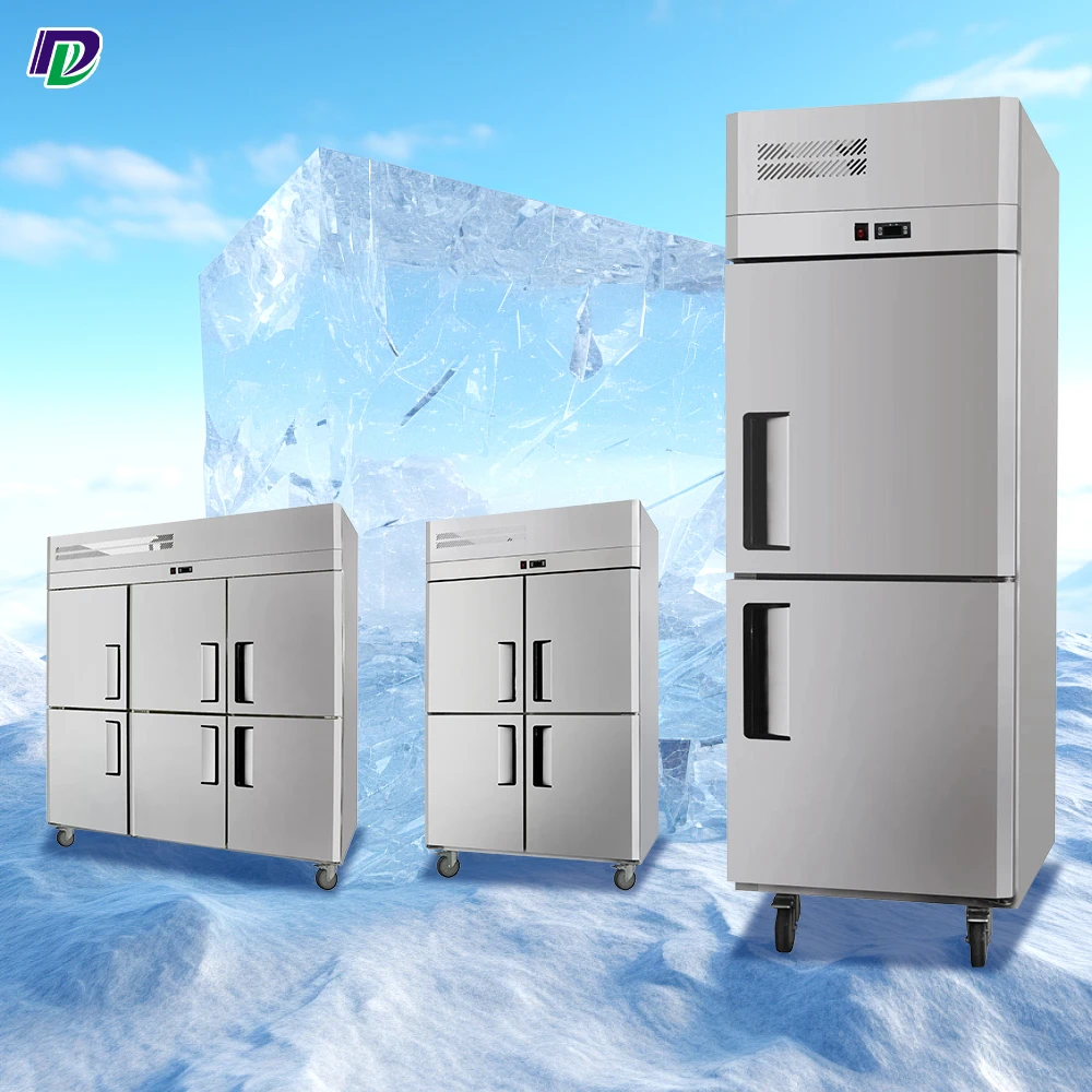 Commercial fridge and freezer 2/4/6 doors kitchen fridges and stainless steel deep freezers for restaurant kitchens