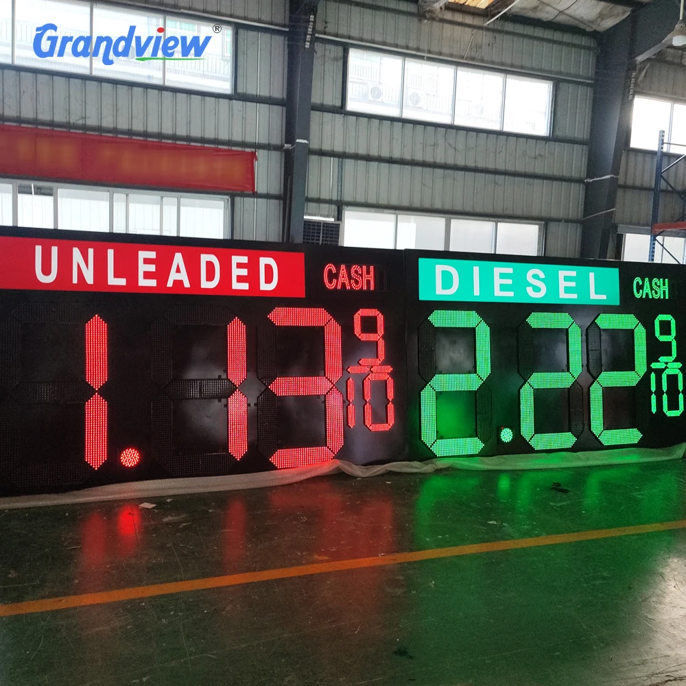 Outdoor waterproof metal cabinet gas price sign board led digital seven segments gas station gas price sign
