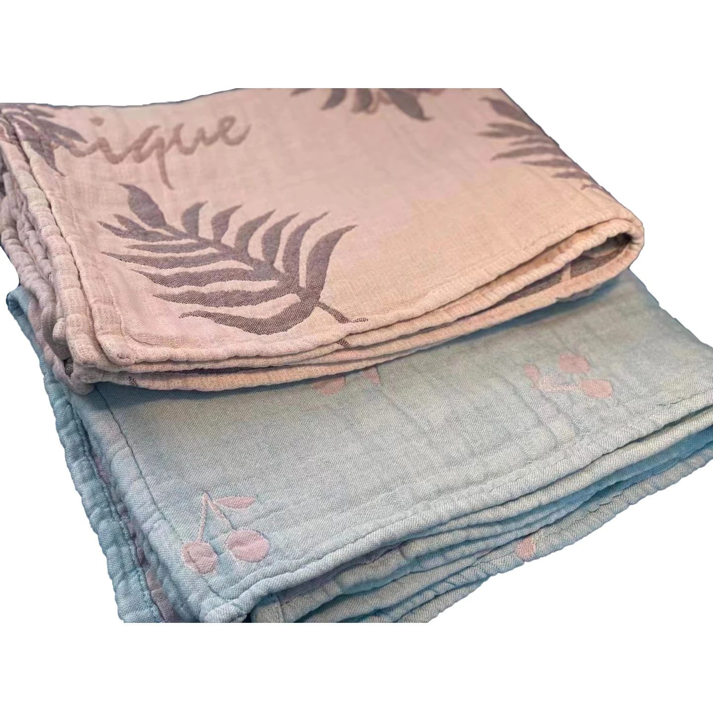 Удобное приятное для кожи 100% хлопок окрашенное в пряжку жаккардовое многослойное Марлевое покрытие кровати