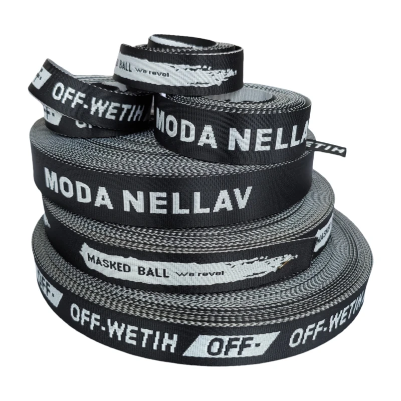 High Tenacity 2/5' 1/2' 3/5' 4/5' PP Nylons custom design jacquard webbing for clothing bag