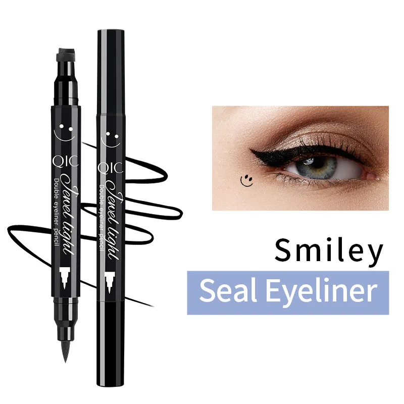 vegan no logo private label eyeliner double headed OEM 2 in 1 winged eyeliner stamp pencil with eraser