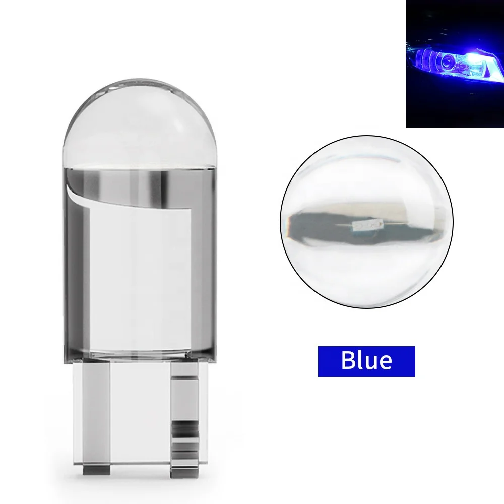 Infitary COB Glass Auto License Plate Dome Read DRL Lamp Style 12V White Red Yellow Green Blue Pink Car Light Bulb T10 W5W LED