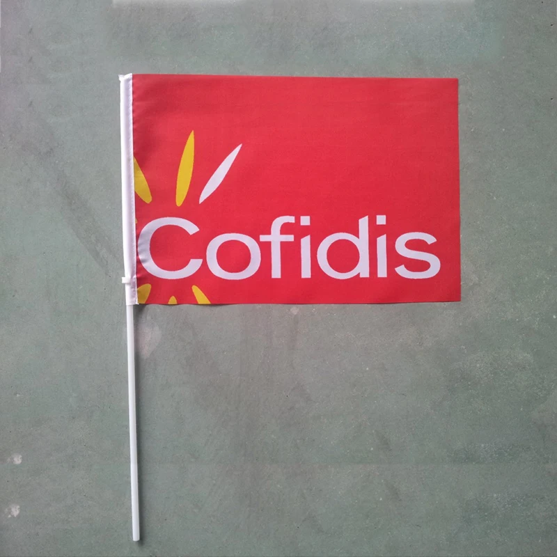Custom printing fans waving banner hand flag with stick