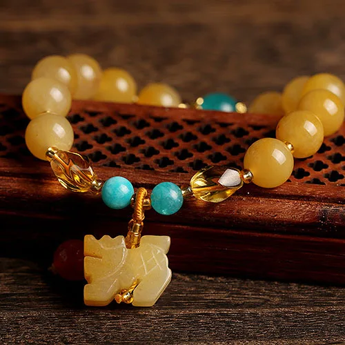 Лечебный классический браслет с золотым камнем, натуральный желтый нефритовый браслет на заказ