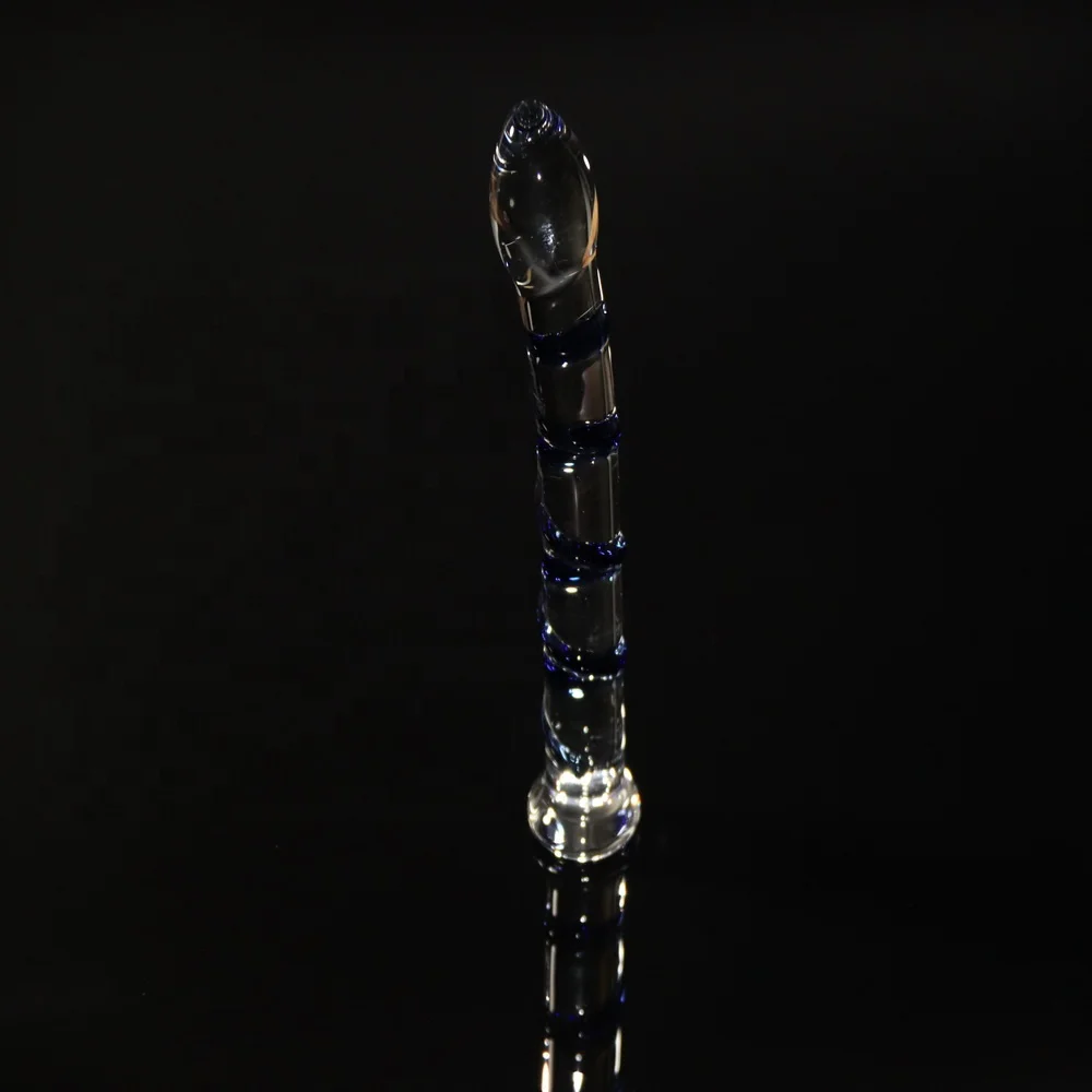 vibrating light pyrex glass dildo with colorful design