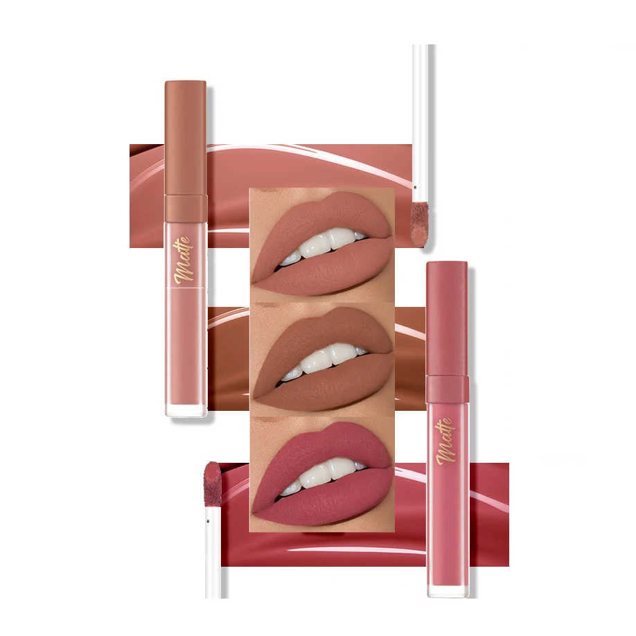 Custom logo 12 Colors Long-Lasting Matte Lip Glaze Non-Stick Cup Mist Lip Mud Lip Gloss