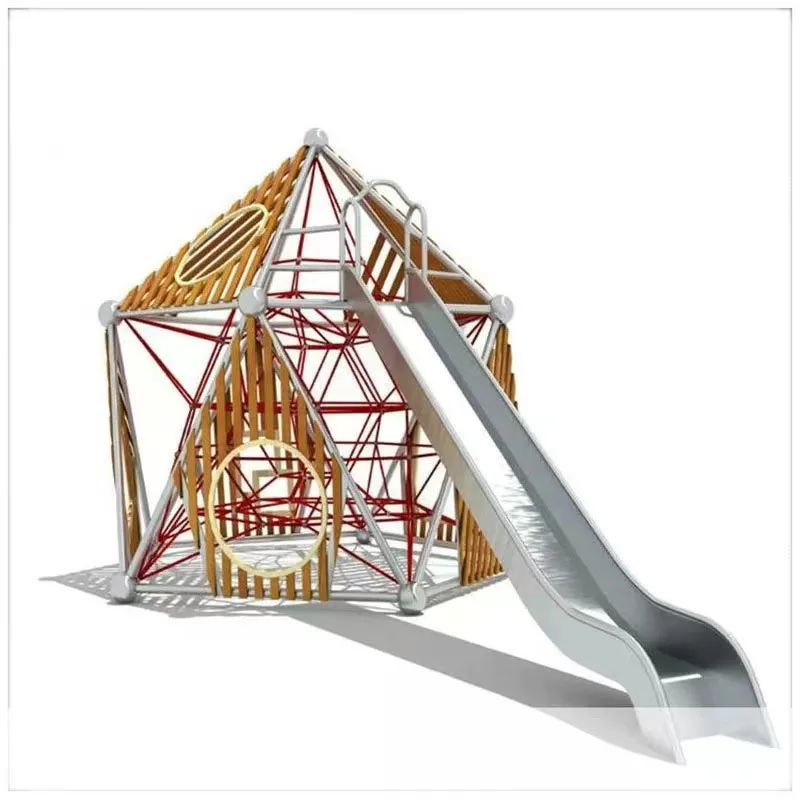 Hot Sale Outdoor Timber Playground Equipment-Wooden Backyard Playground Set with Garden Tower for Residential Use